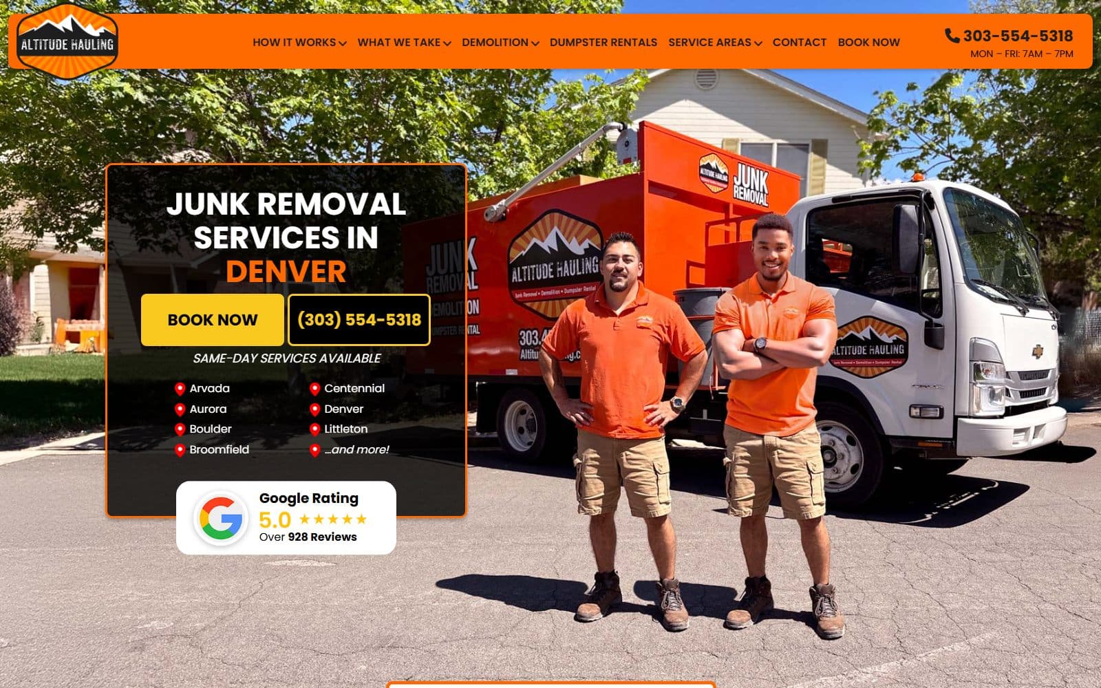 Altitude Hauling website