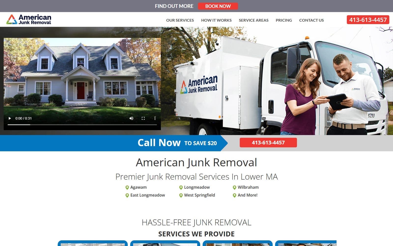 American Junk Removal website