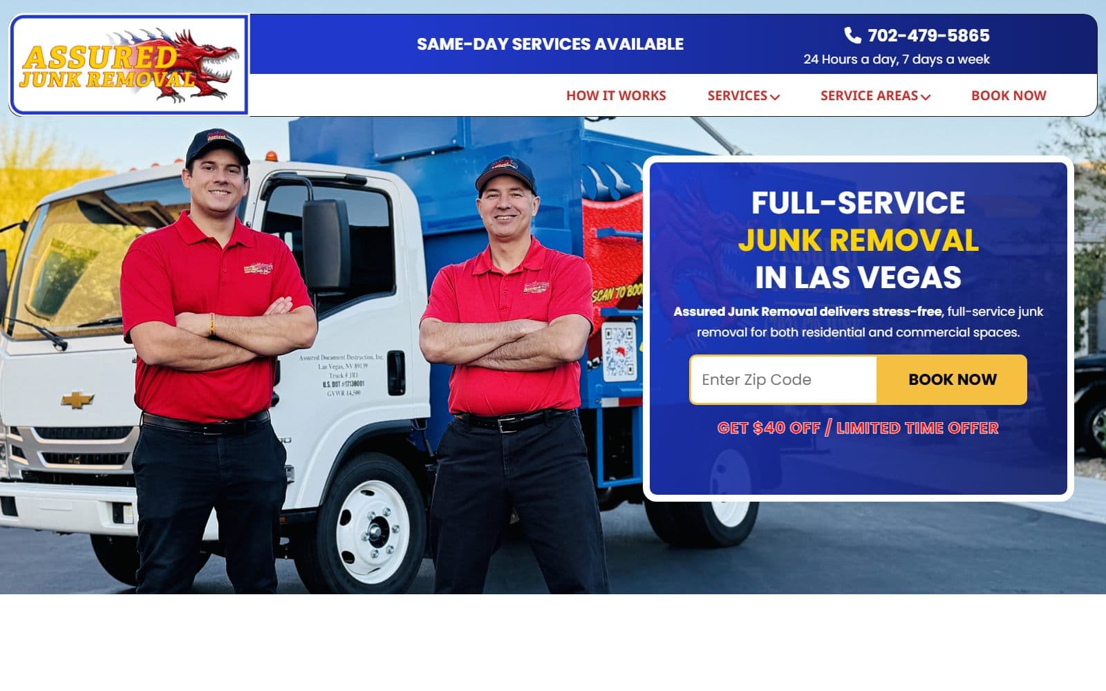 Assured Junk Removal website