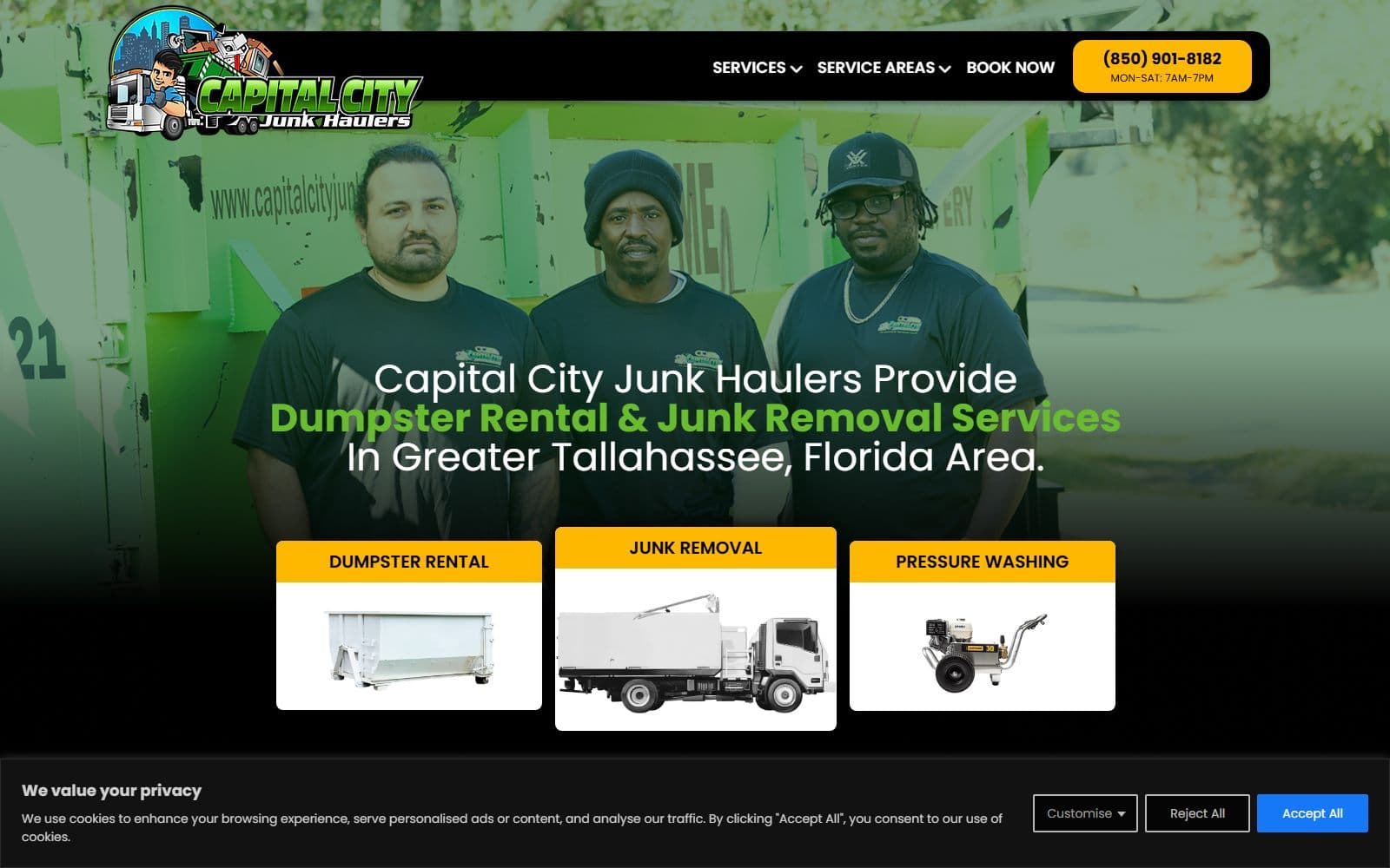 Capital City Junk Haulers website