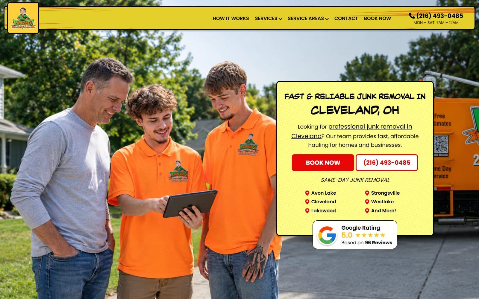 Captain G Junk Removal website
