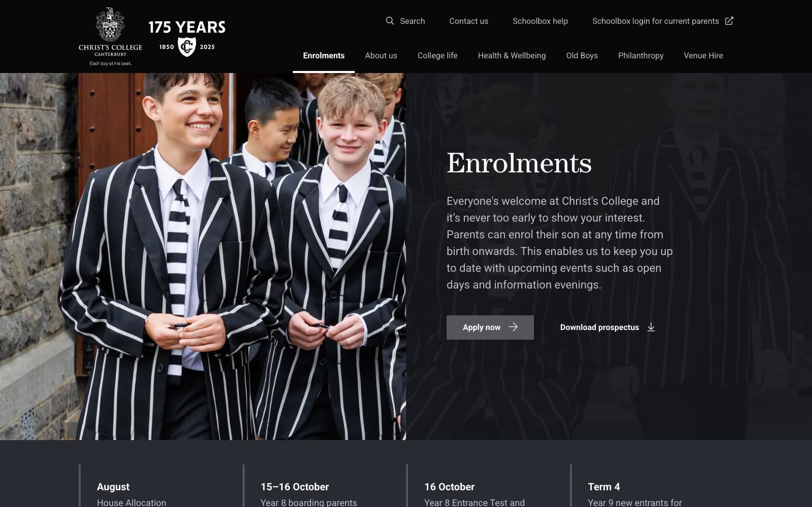 Christ's College website