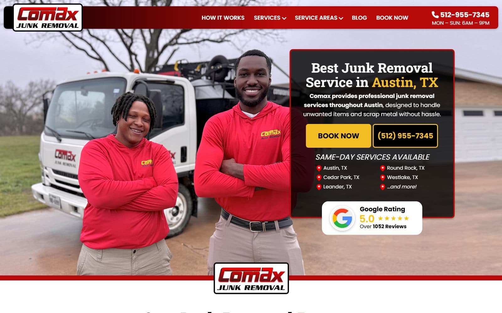 Comax Junk Removal website
