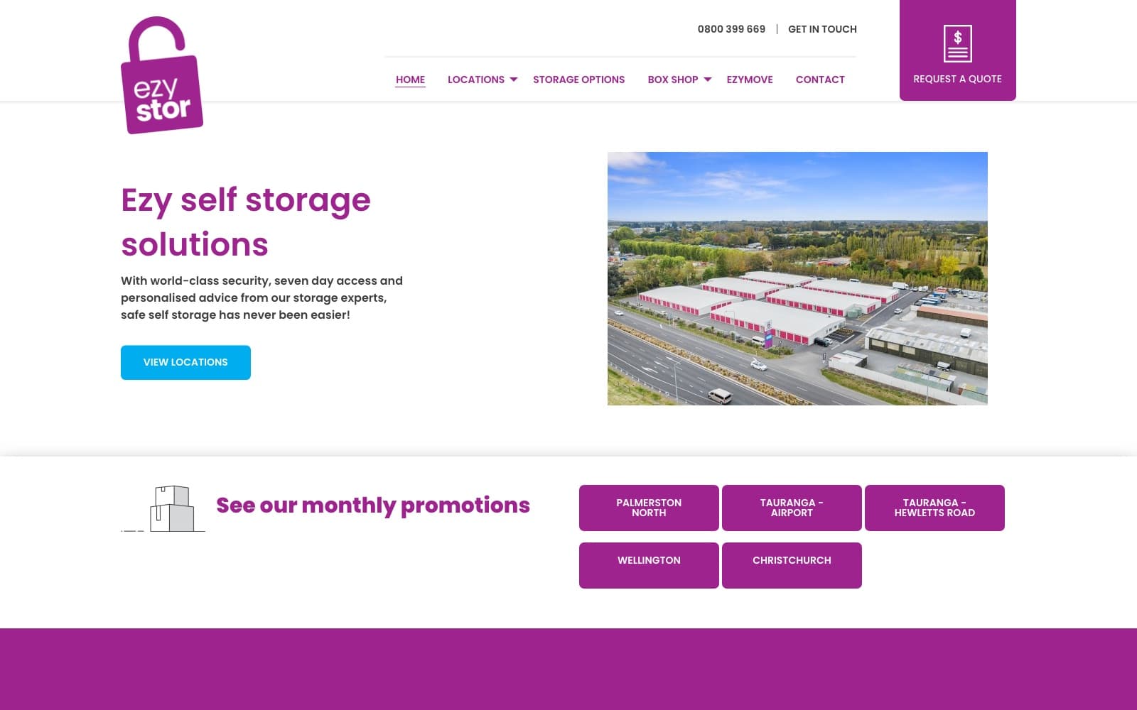 EzyStor website