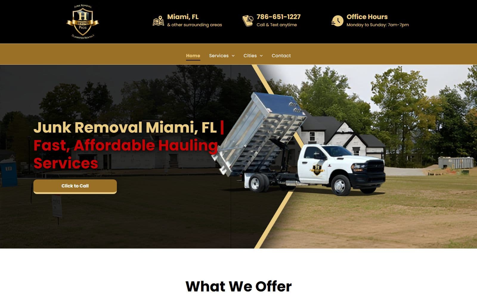 HSDO Junk Removal website