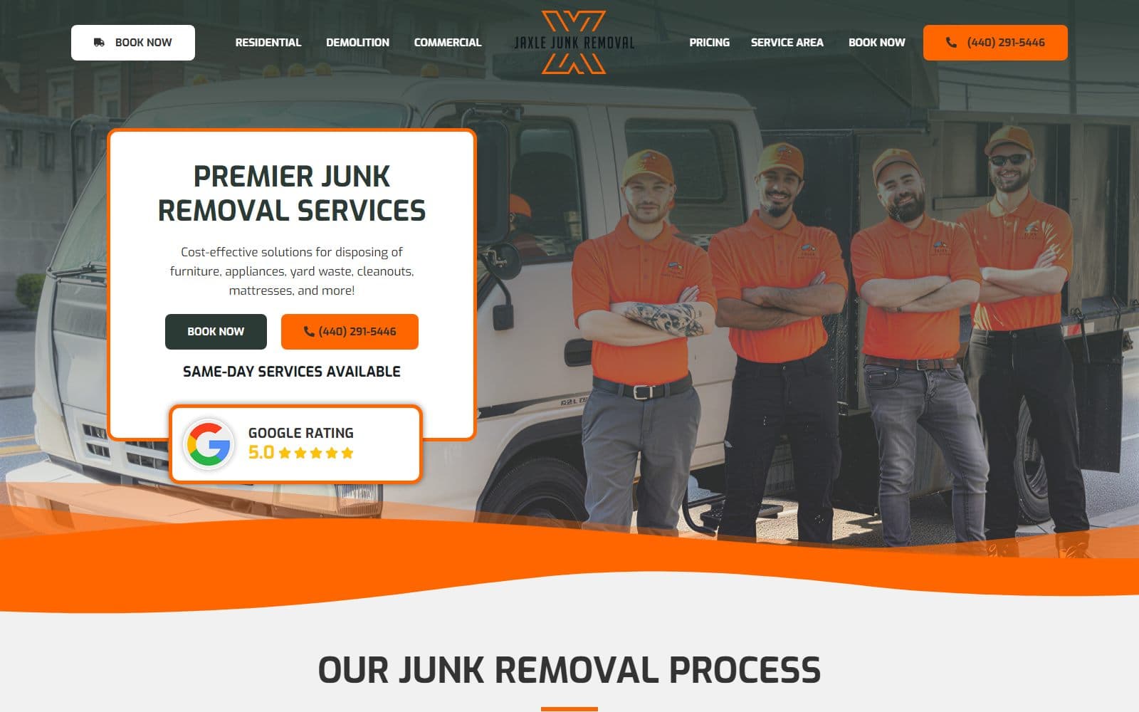 Jaxle Junk Removal website