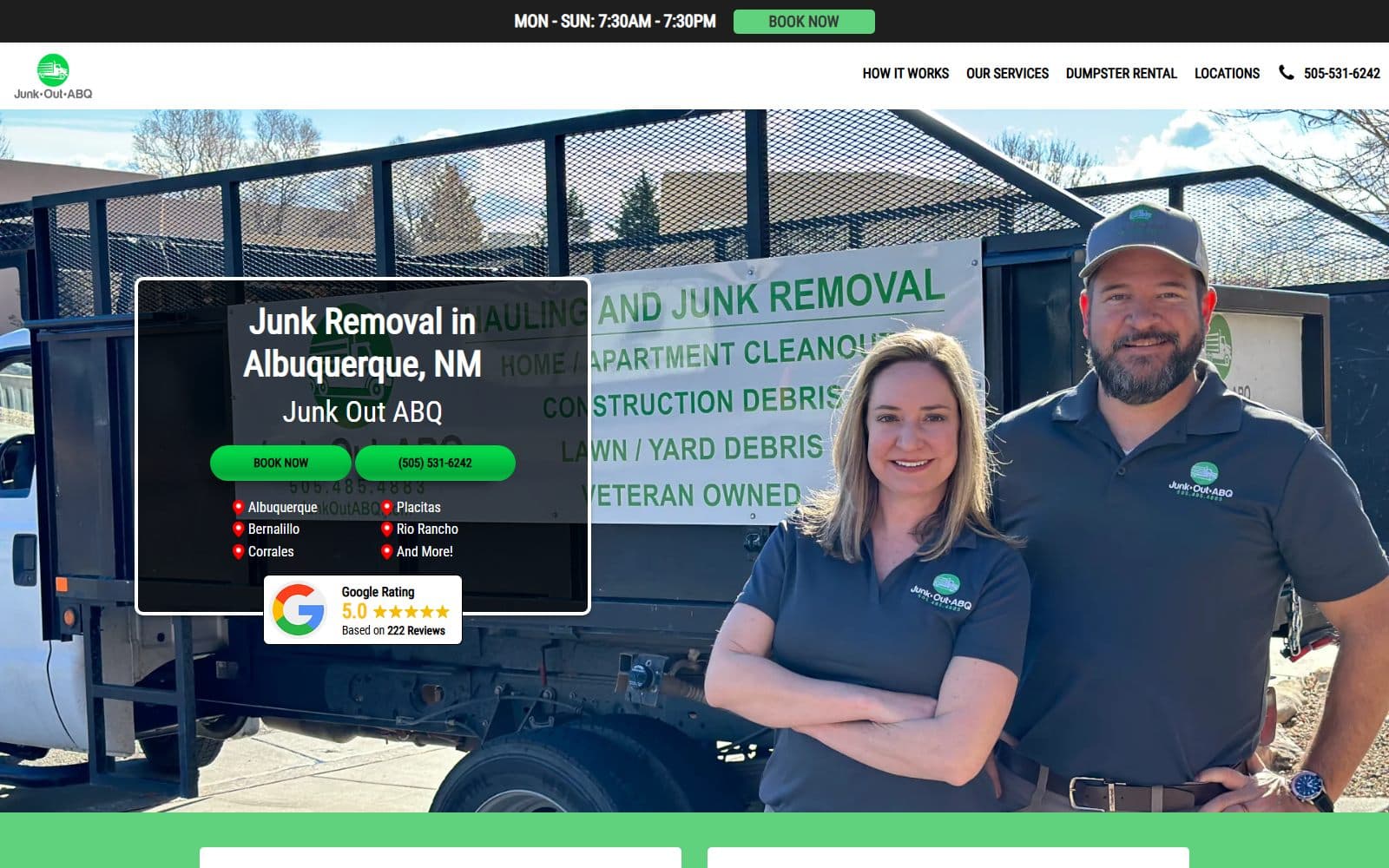 Junk Out ABQ website