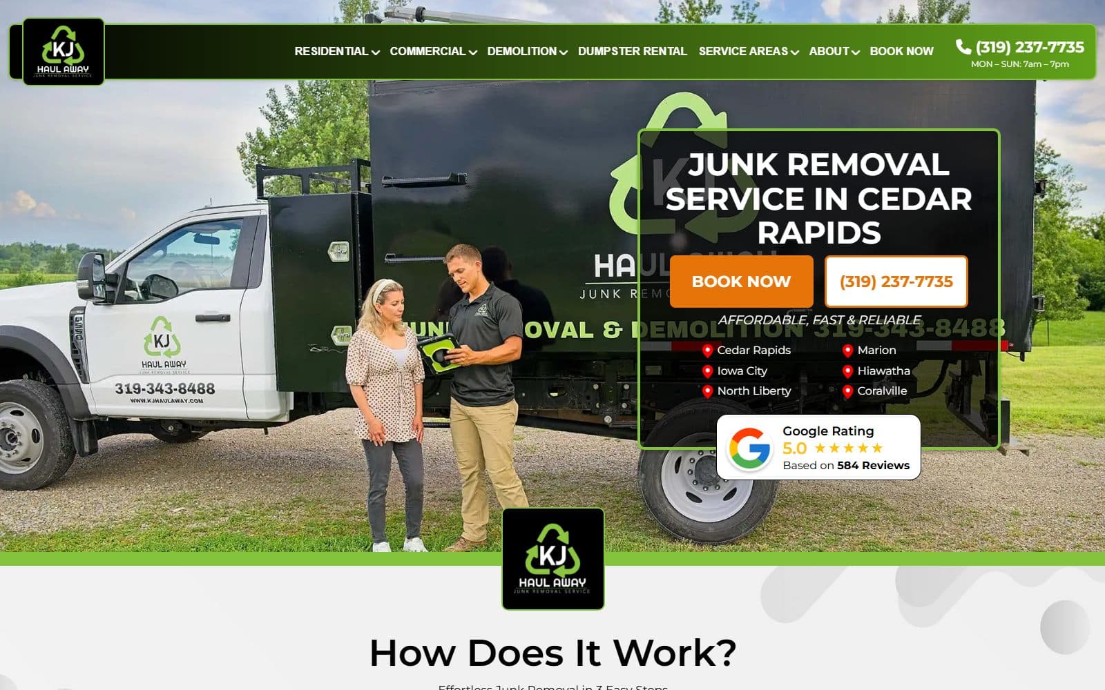 KJ Haul Away website