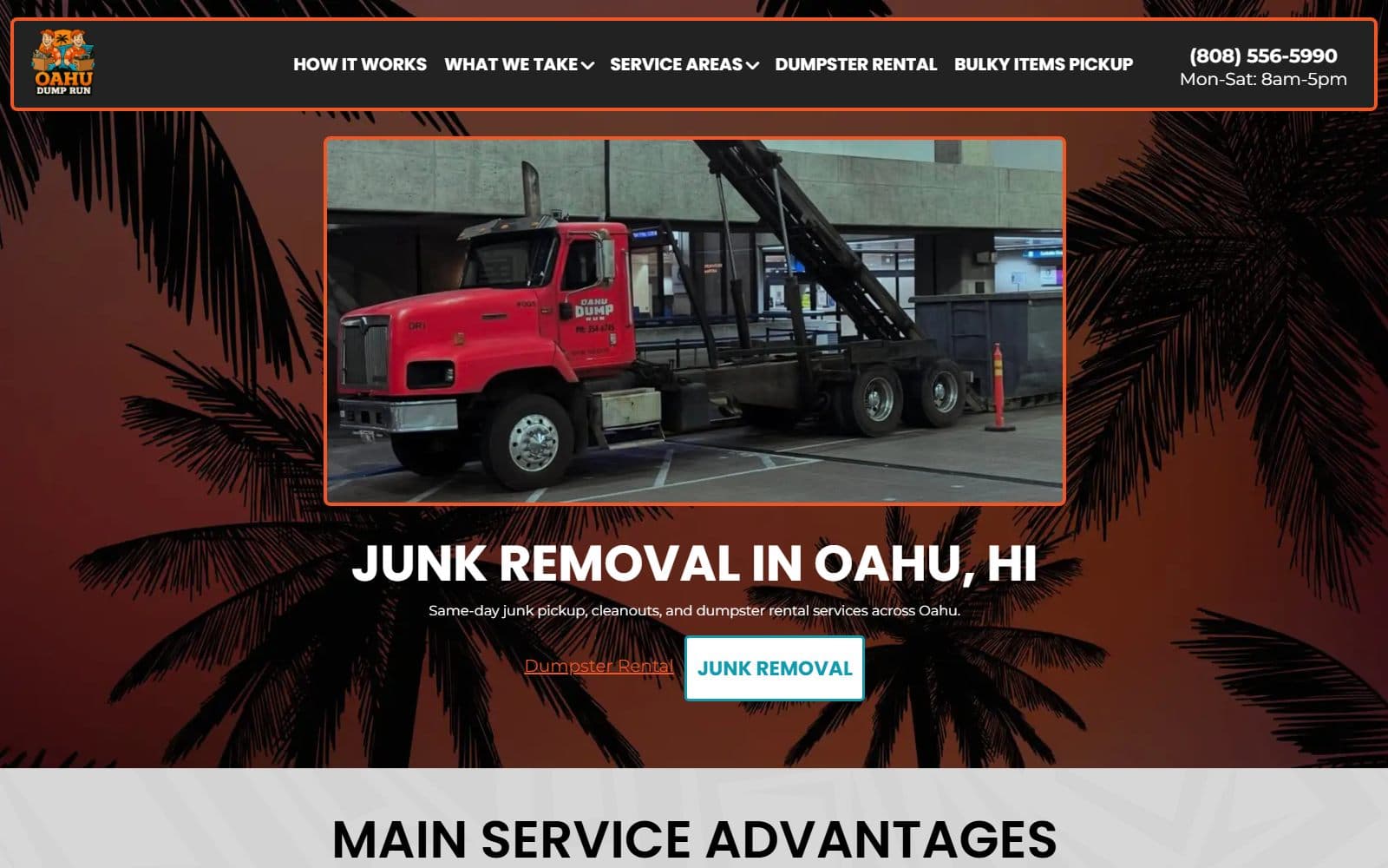 Oahu Dump Run Services website