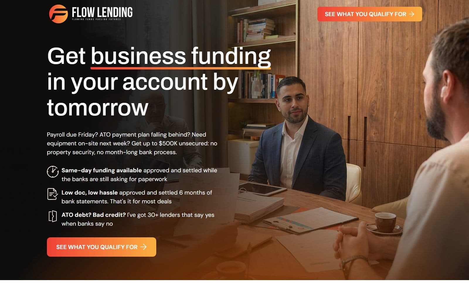 Flow Lending website