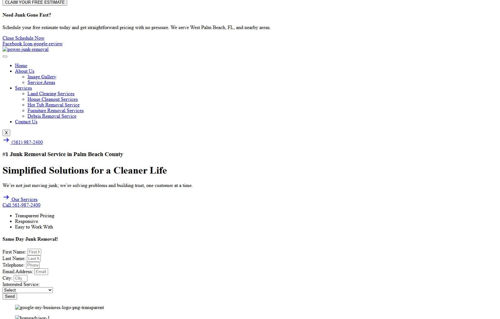 Power Junk Removal website