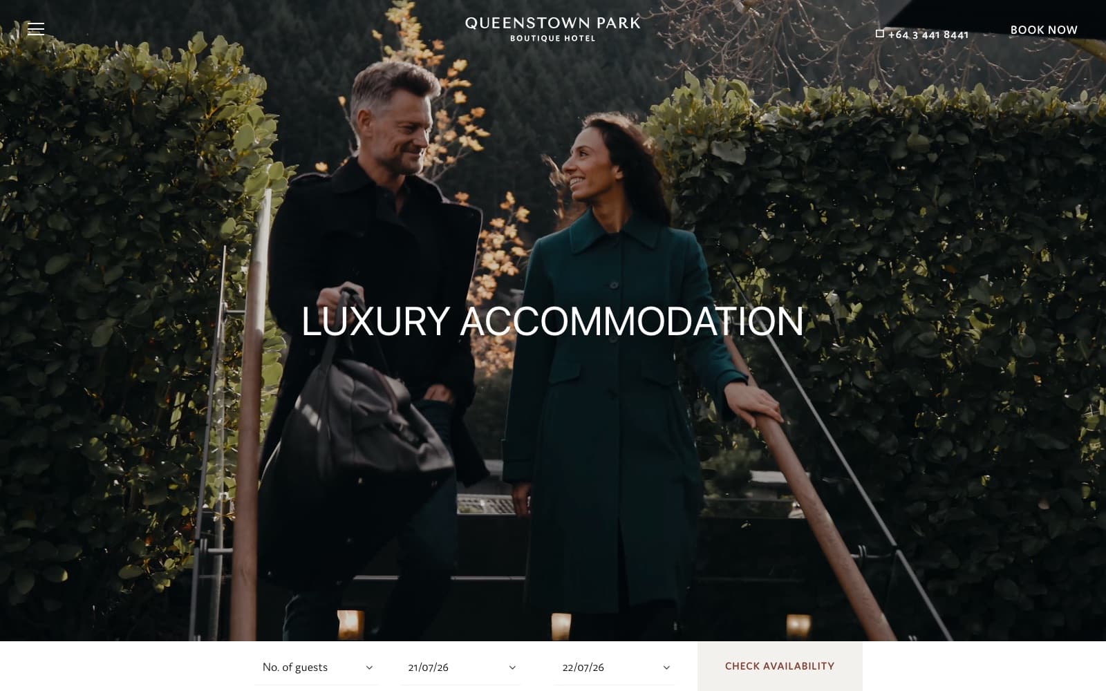 Queenstown Park Hotel website