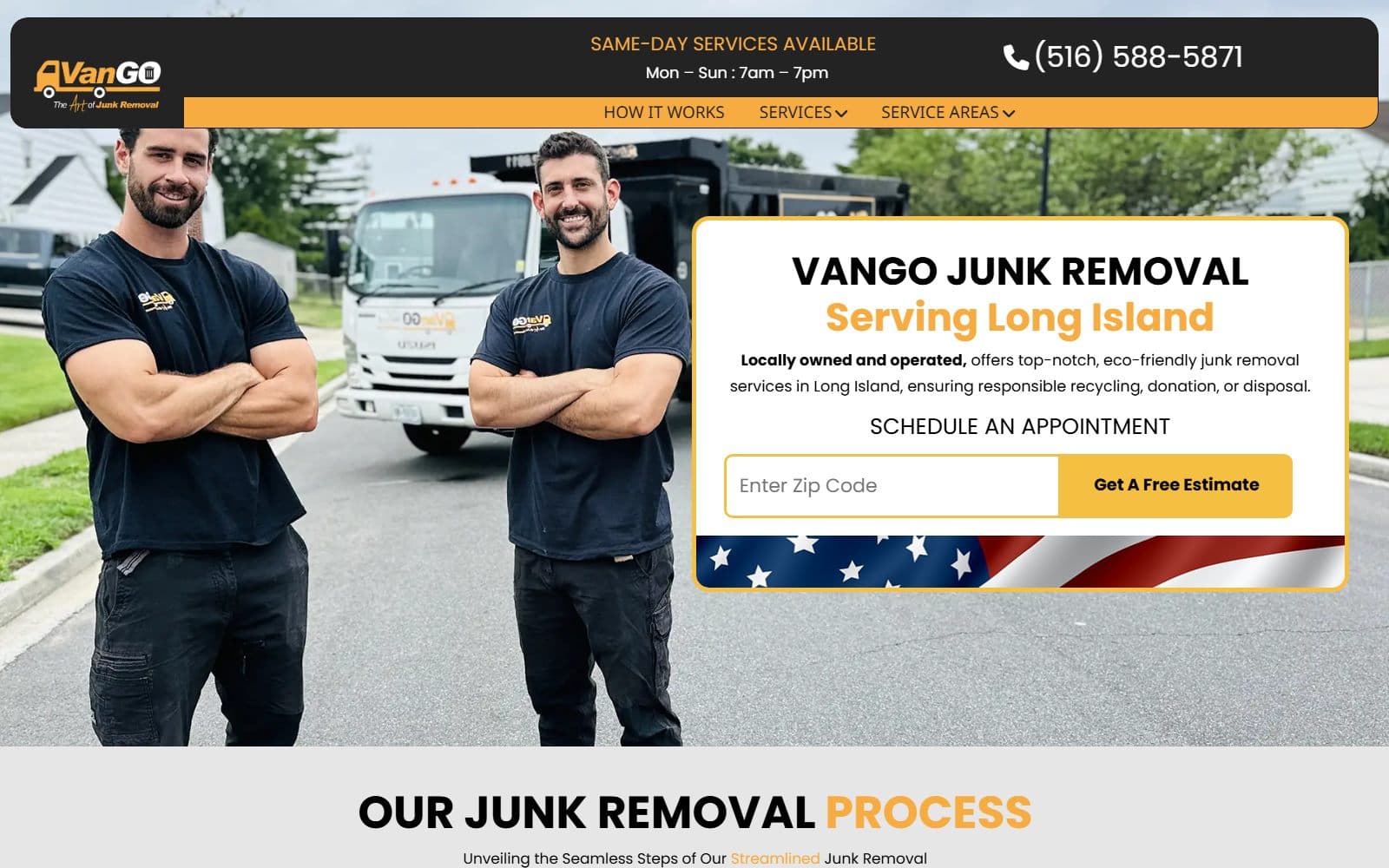 VanGo Junk Removal website