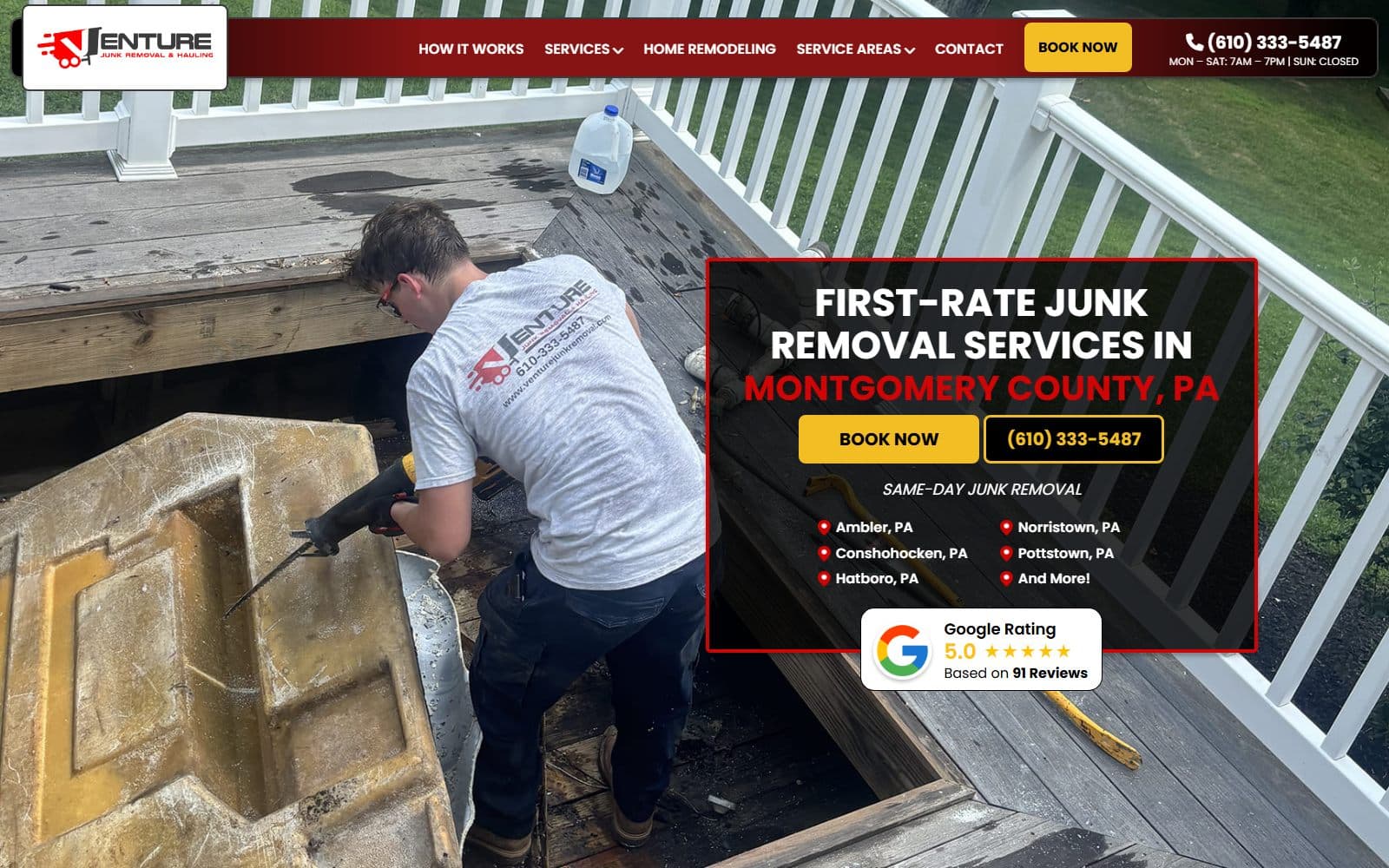 Venture Junk Removal website